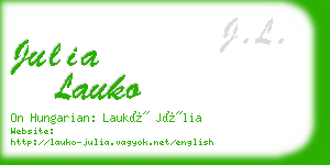 julia lauko business card